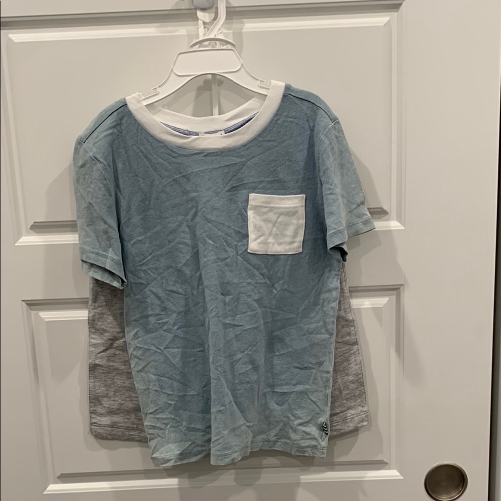 Splendid  Blue and Gray Pocket T-Shirt